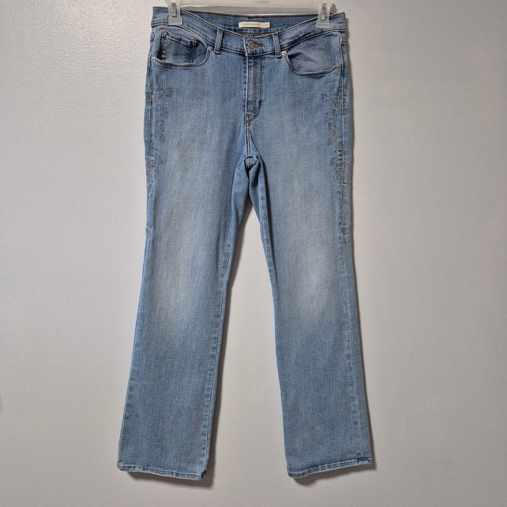 Levi's Classic Bootcut Jeans Floral Embroidered Stretch Denim Womens 10 Red Tag